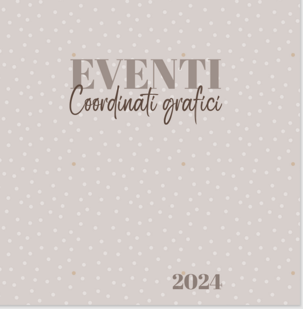 A polka dot background with the words eventi coordinati grafici 2024