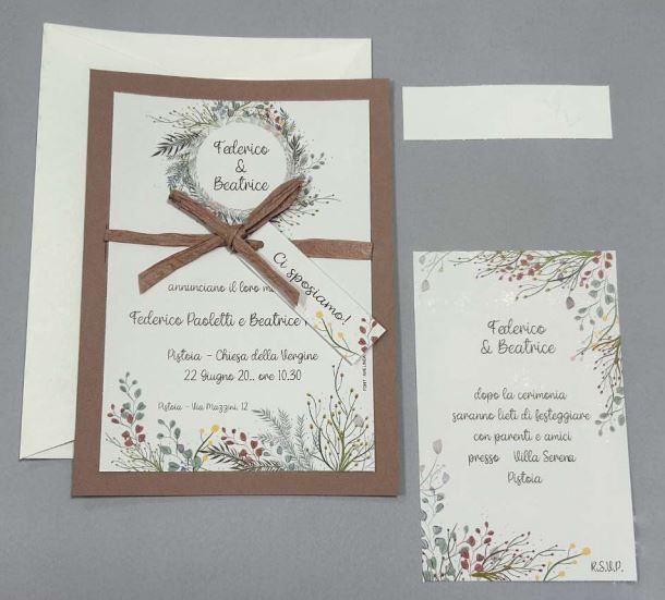 Un invito di nozze per federico e beatrice