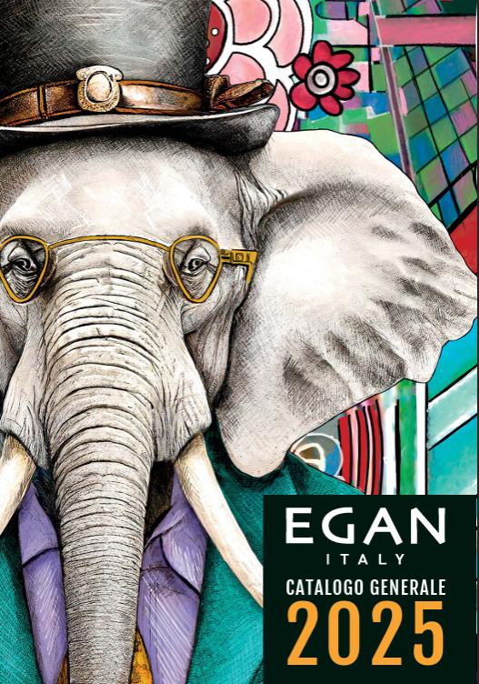 Un poster di un elefante che indossa un cilindro e degli occhiali