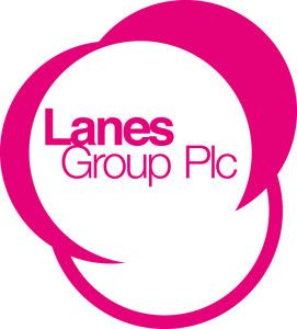 The words Lanes group in pink in a circle