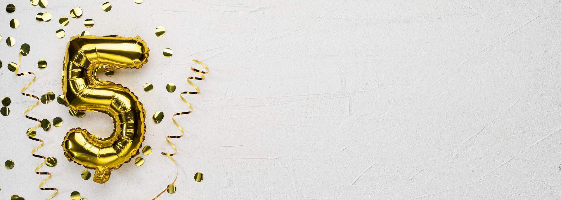 balloon blue 5 confetti out of box