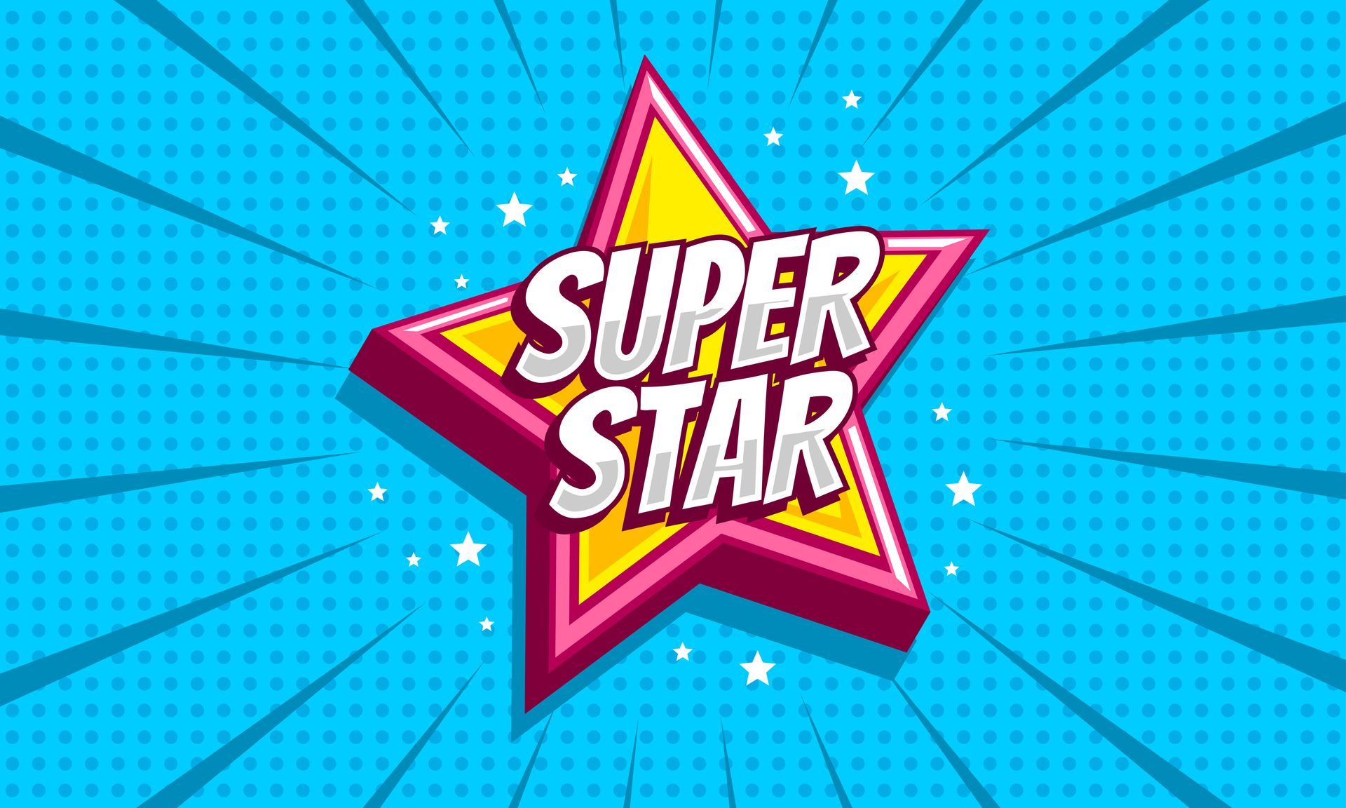 Superstar on blue background