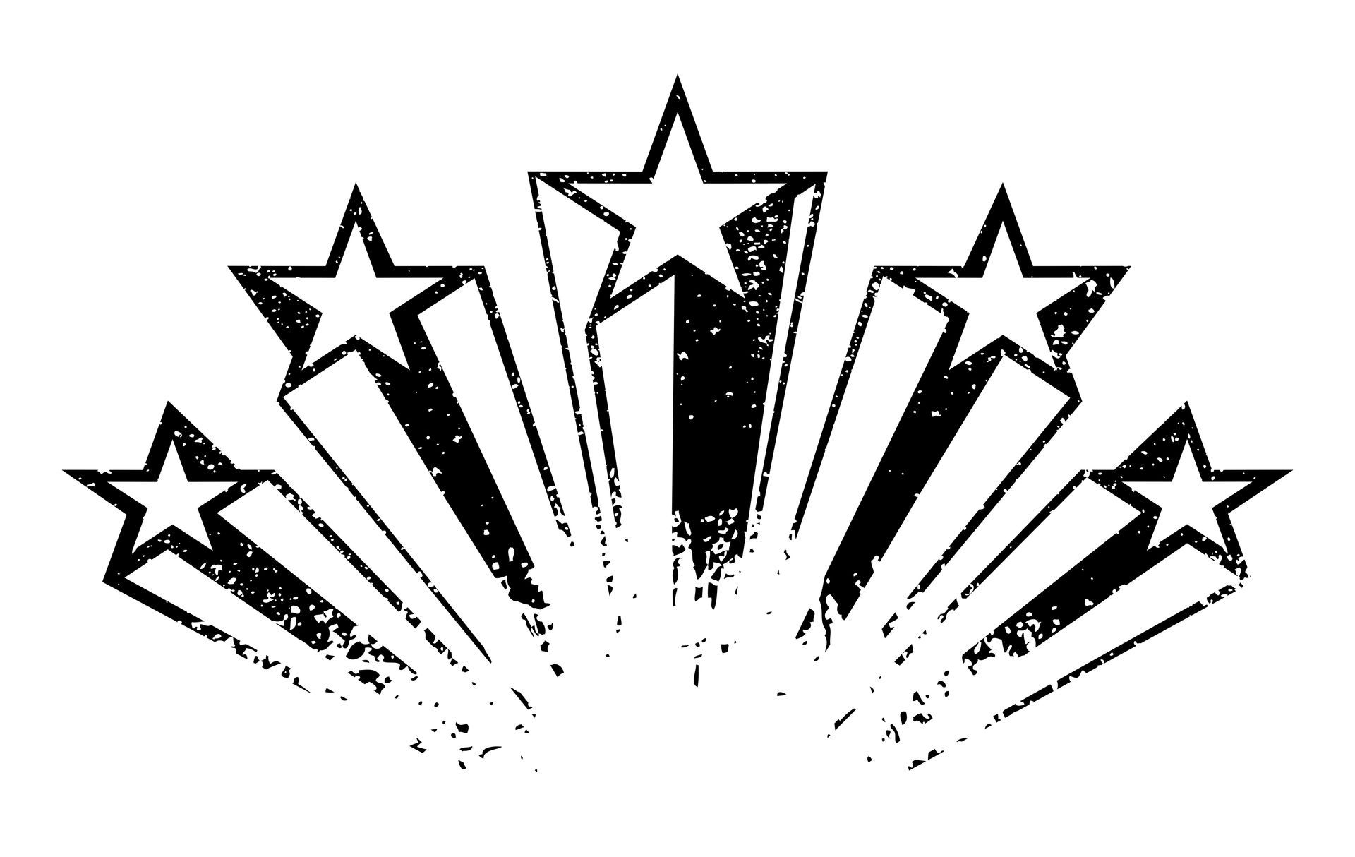Black stars on white background
