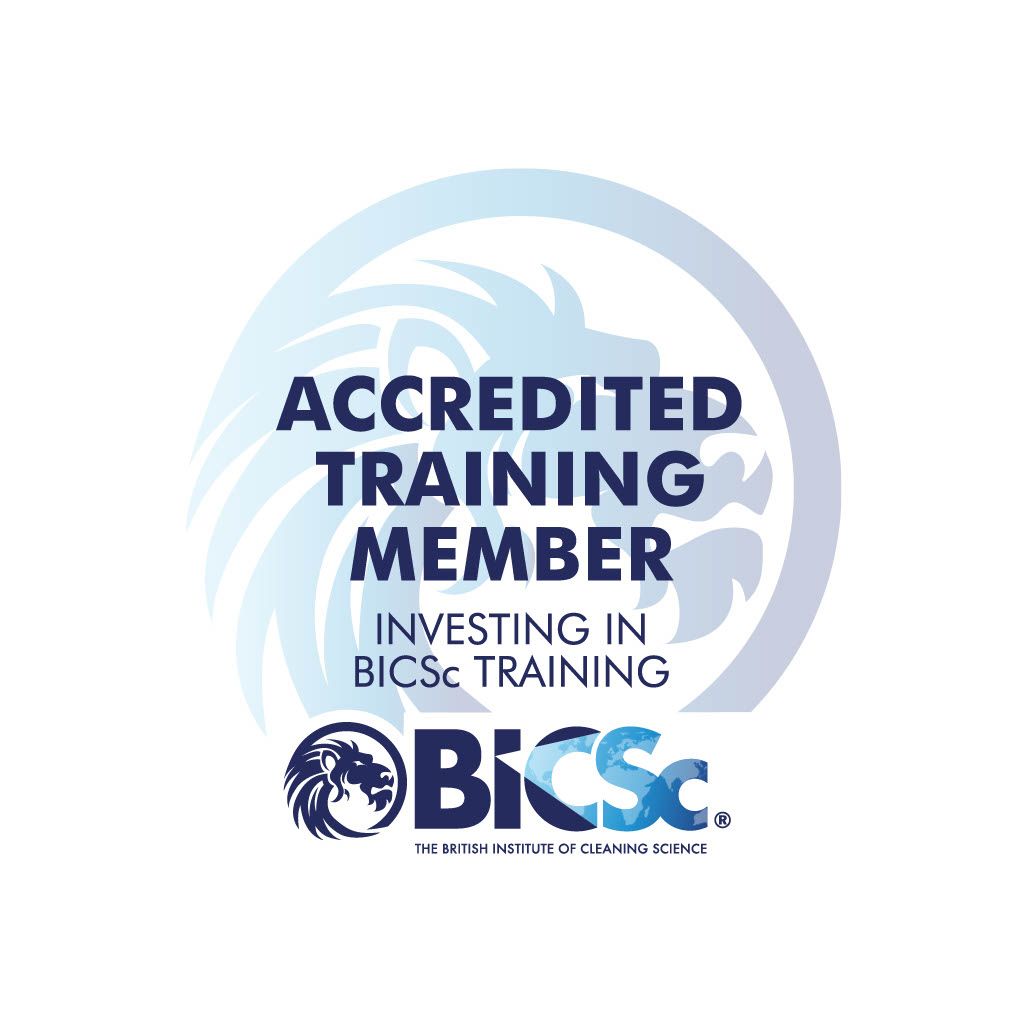 A logo that says accredited training member investing in bicsc training