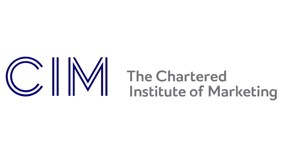 The logo for the chartered institute of marketing is on a white background.