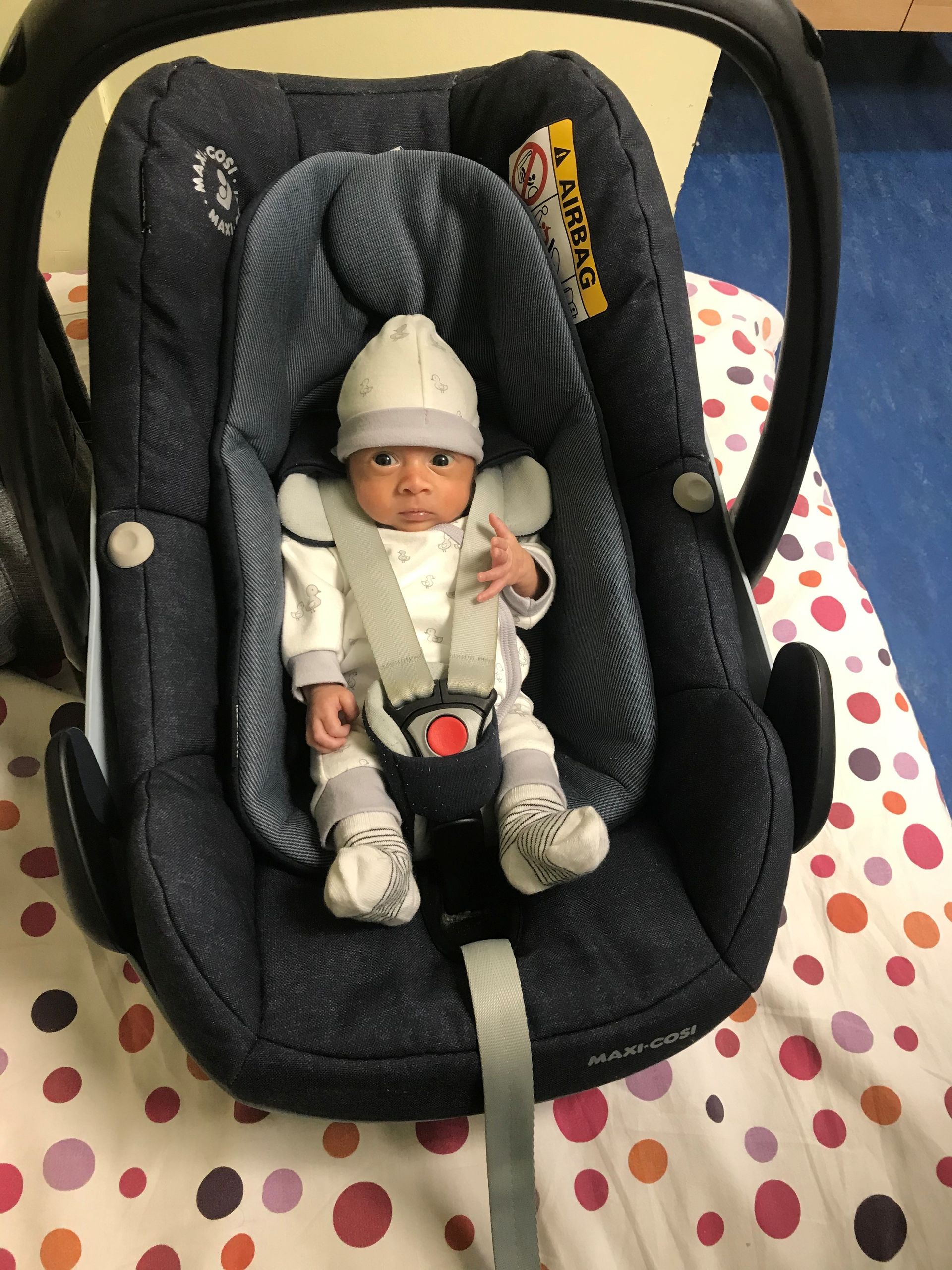 Premature baby leaving hospital