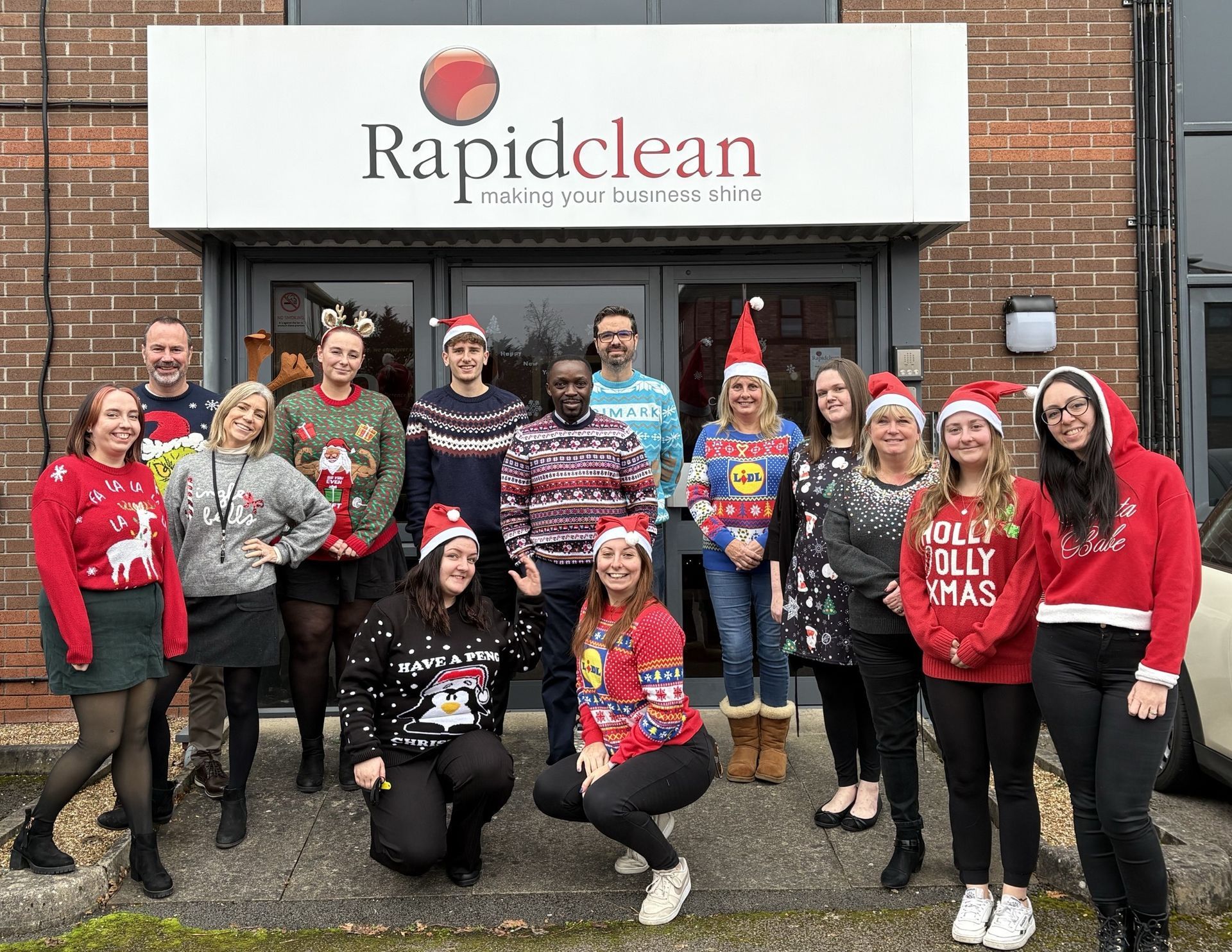 Office team in Christmas Jumpers