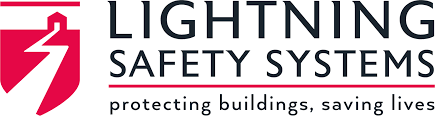 The logo for lightning safety systems protecting buildings , saving lives.