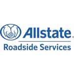 Allstate Roadside Services logo: blue and white hands cupped around a car, with text 