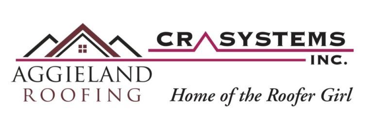 Logo of Aggieland Roofing and CR Systems Inc. with a roof icon and the tagline, 