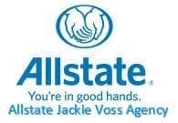 Allstate logo with two hands cradling each other, blue text, and the tagline 