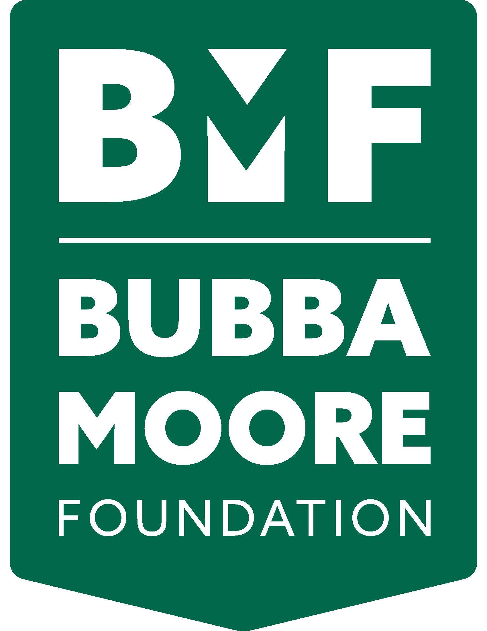 BMF Bubba Moore Foundation logo, green with white text.