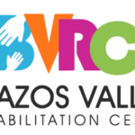 Logo for Brazos Valley Rehabilitation Center: colorful text with stylized hands, 