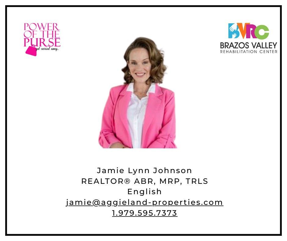 Business card for Jamie Lynn Johnson, Realtor, with logo, photo, and contact information.