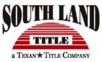 South Land Title logo: Text over red arch with 