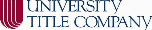 University Title Company logo. Maroon and blue colors.