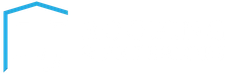 A blue line forming an open-top, angled frame or roof shape against a white background.