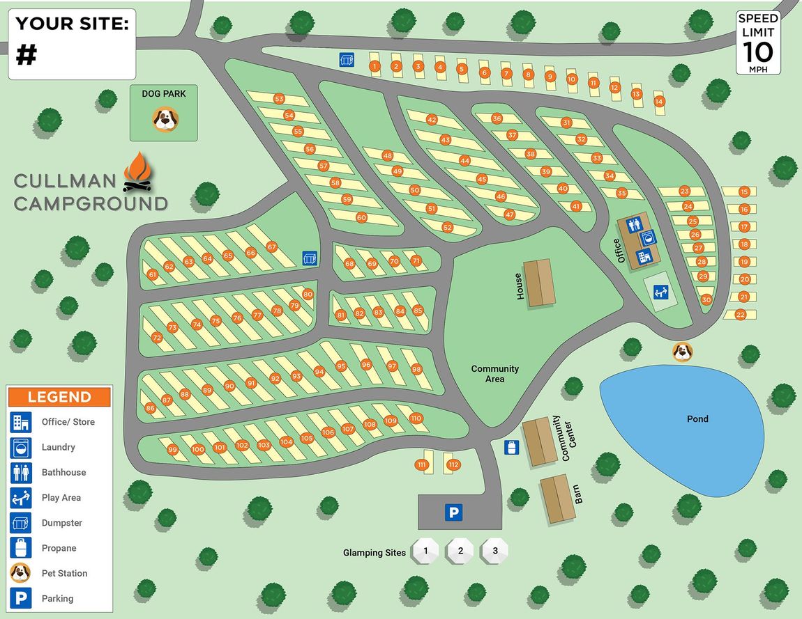 Cullman Campground site map, Cullman Alabama