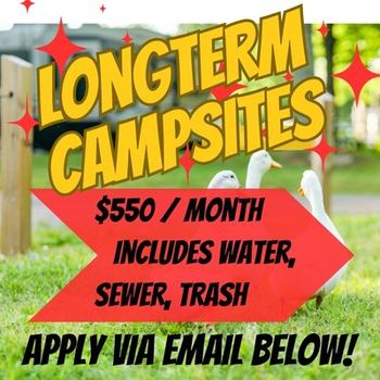 Longterm campsites available now