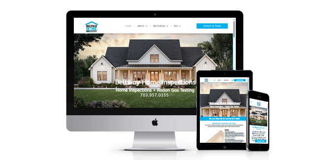 A computer monitor a tablet and a cell phone with a house on the screen
