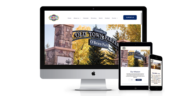 A computer , tablet , and cell phone are displaying a website.