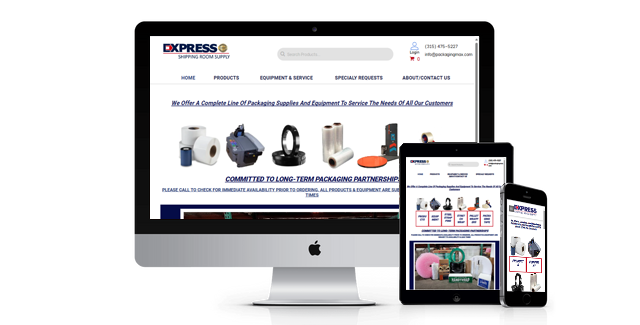 A computer , tablet , and phone are displaying a website.