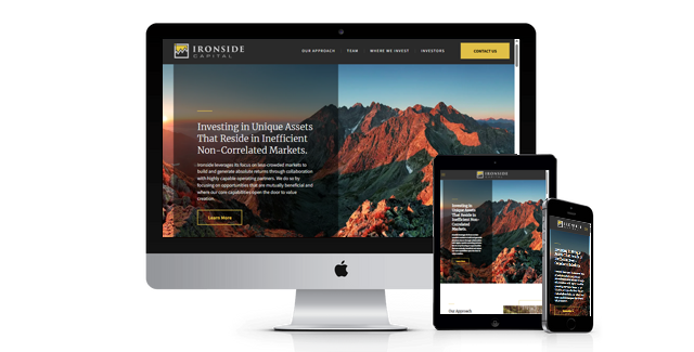 A computer , tablet , and phone are displaying a website.
