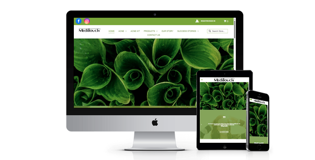 A computer monitor a tablet and a cell phone with a green background