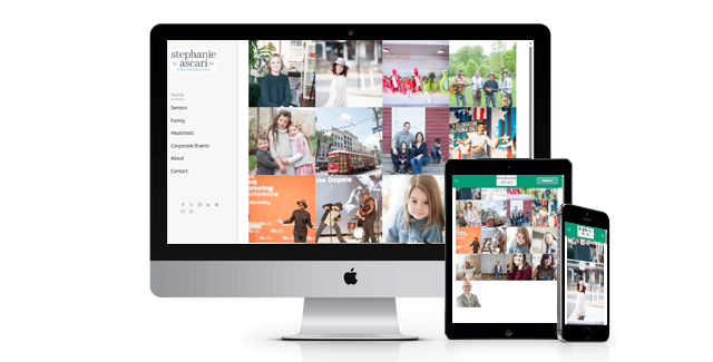A computer , tablet , and cell phone are displaying a website.