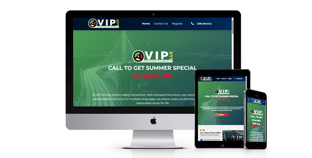 A computer , tablet , and cell phone are displaying a website.