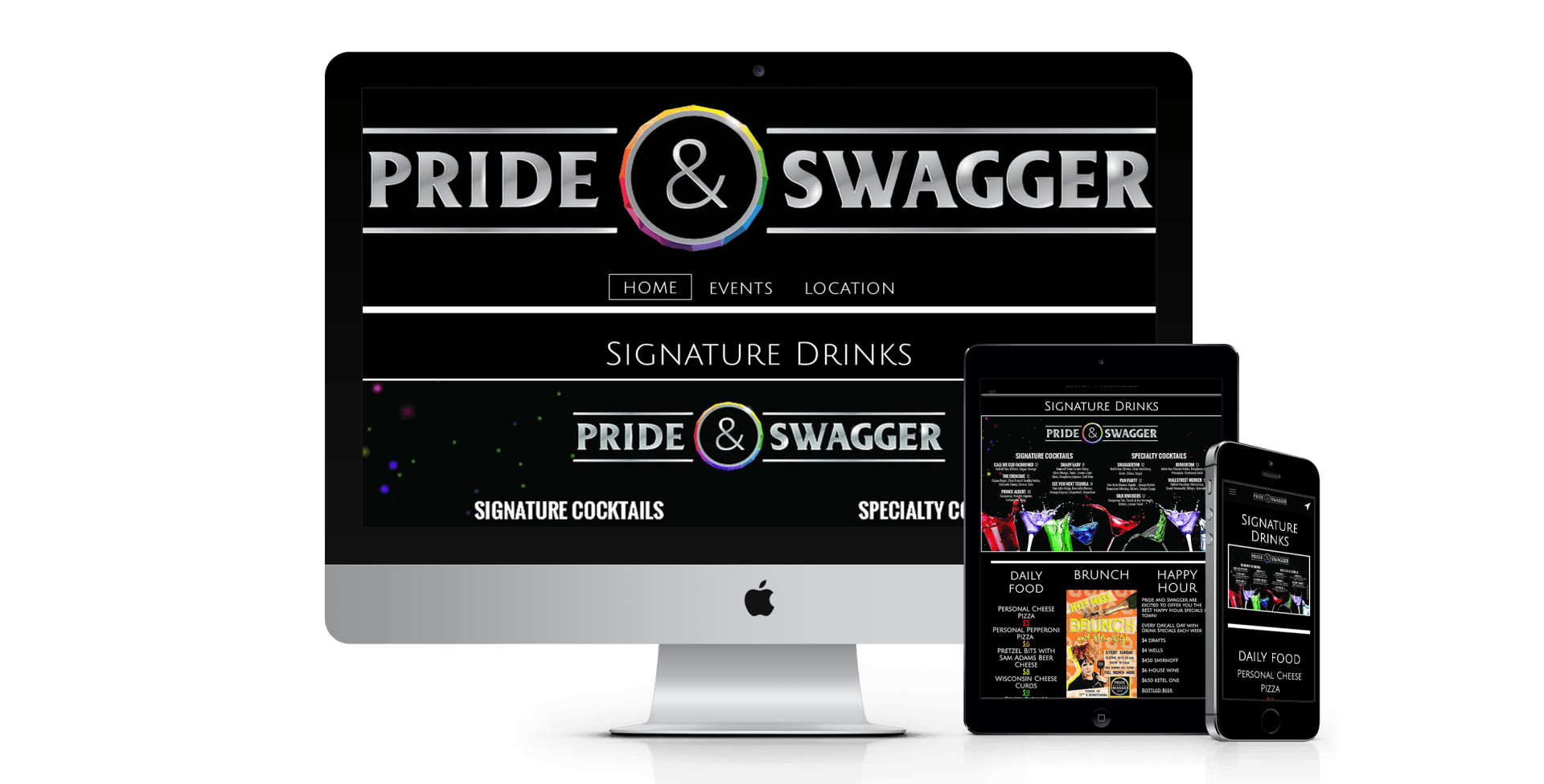 A computer screen with the words pride and swagger on it
