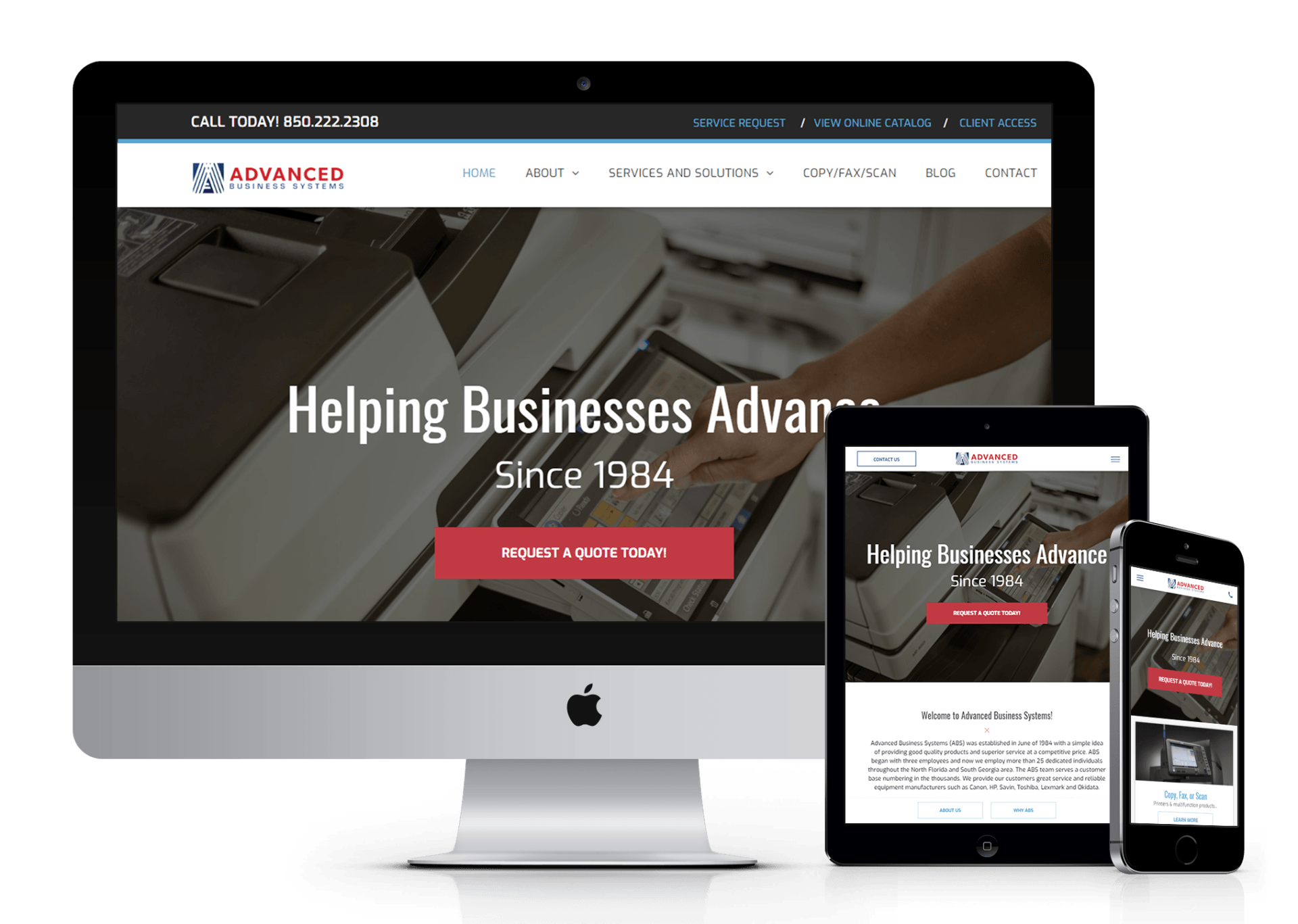 website design for Advanced Business Systems