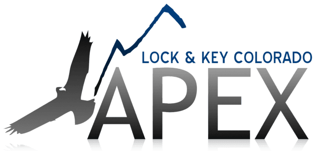 A logo for lock and key colorado apex