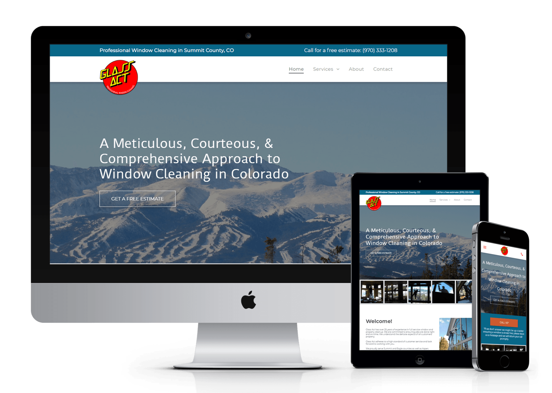 website design for Glass act 970