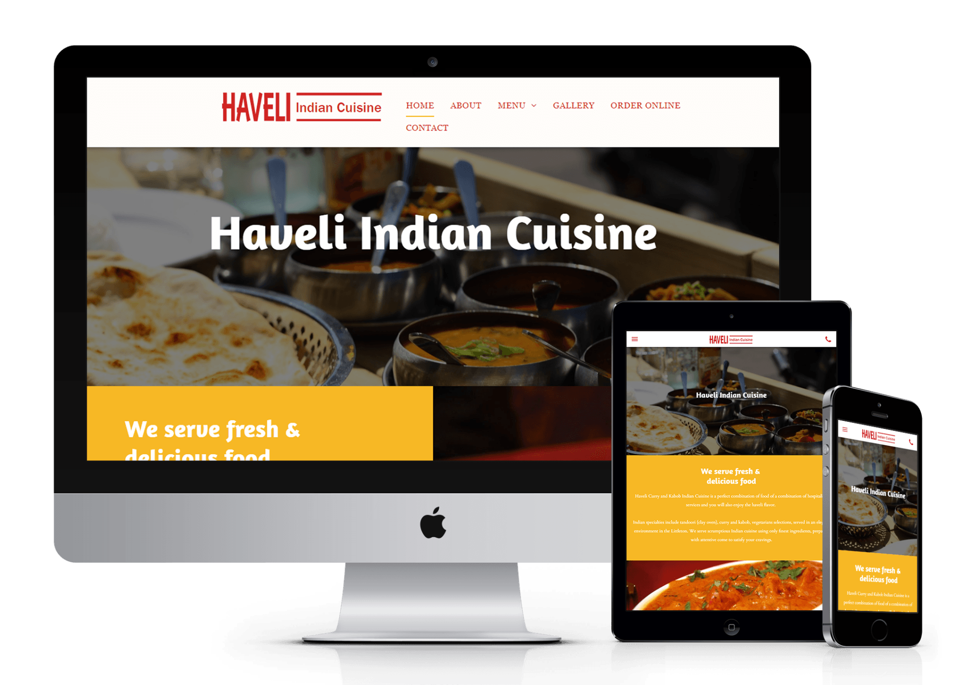 website design for Haveli Indian Cuisine