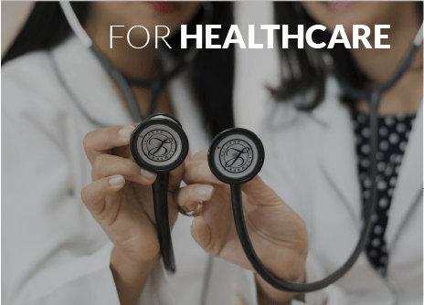 Two people with stethoscopes. Check out the Optimal Home Care website for information geared towards health care professionals.