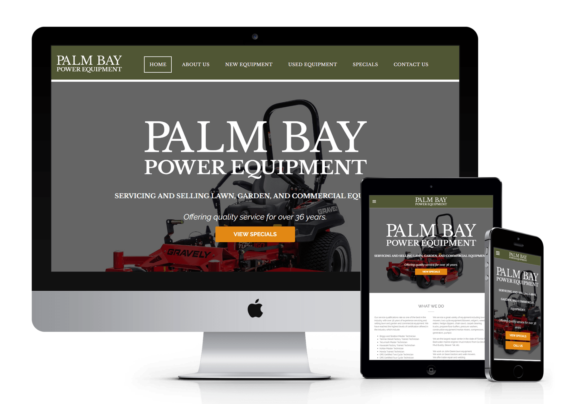 website design for Palm Bay Power Equipment