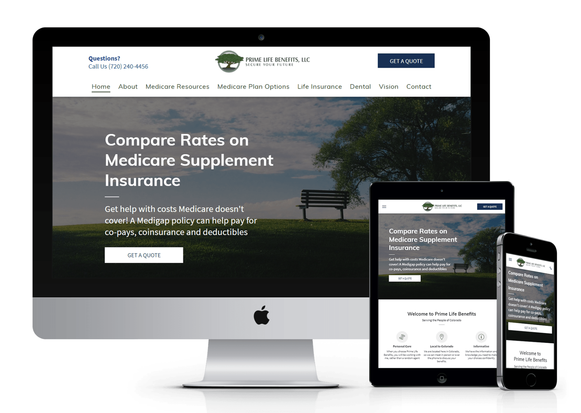 website design for Prime Life Benefits