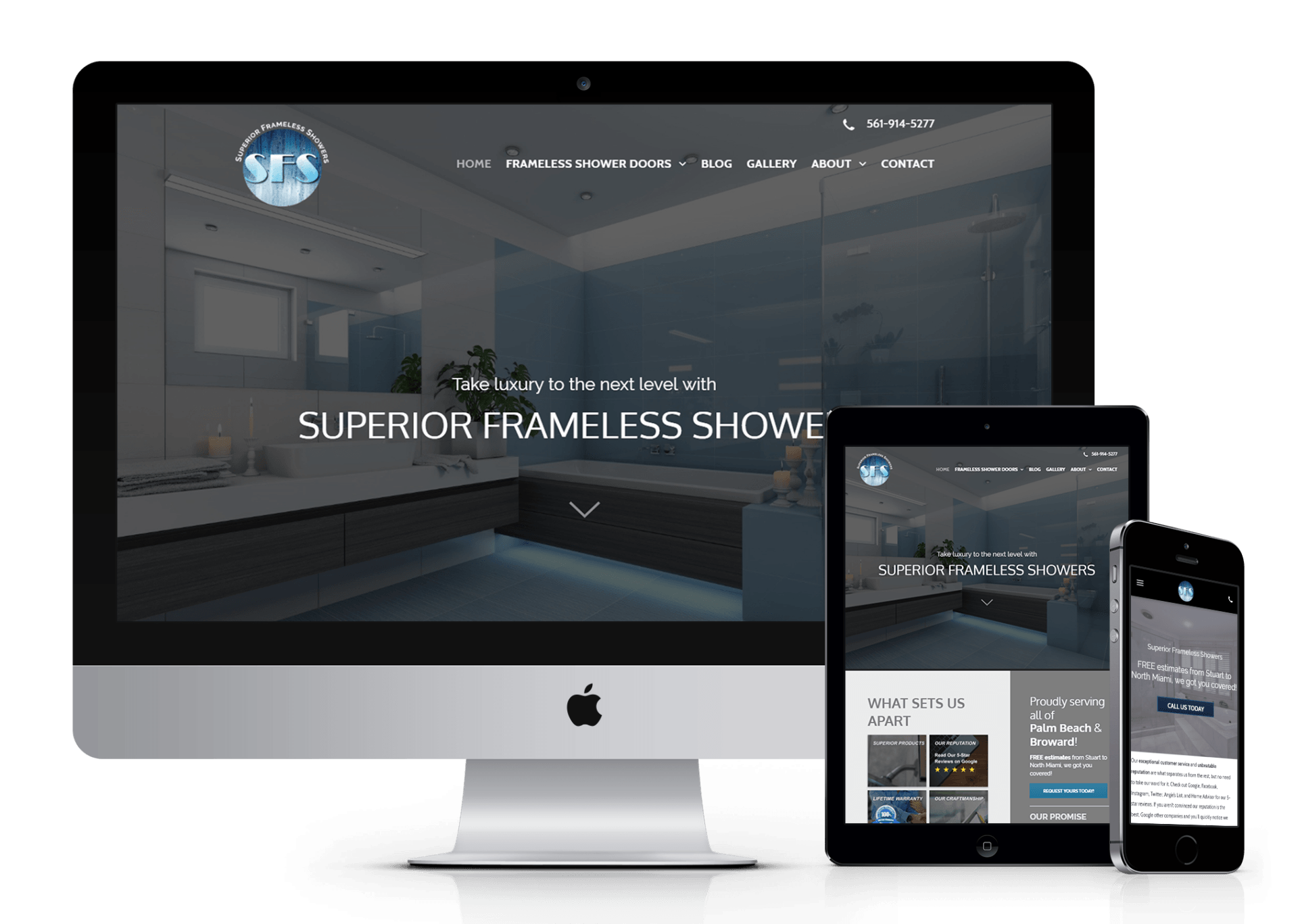 website design for Superior Showers