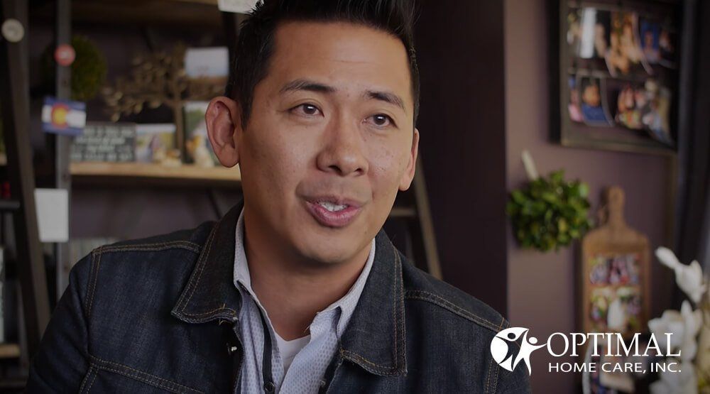A still of Edwyn from The Optimal Experience video. Check it out to learn more about Optimal Home Care.