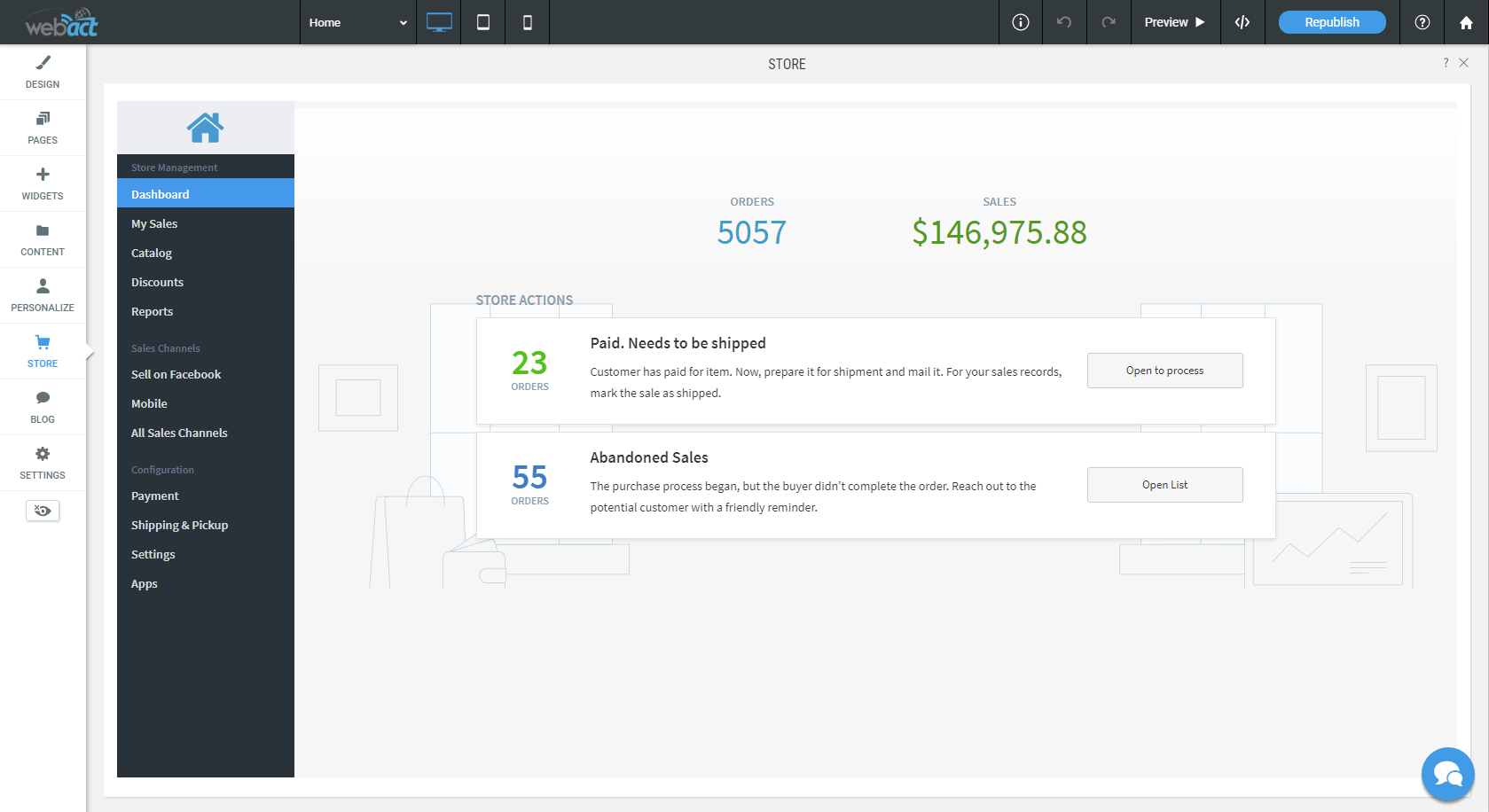 A screenshot of a website showing a dashboard.
