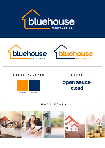 A logo for a real estate company called bluehouse.