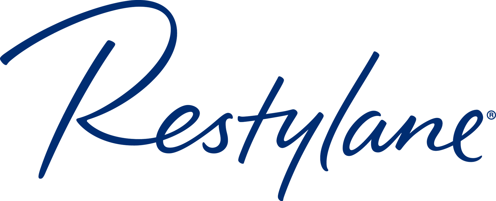 The Restylane logo in dark blue script.