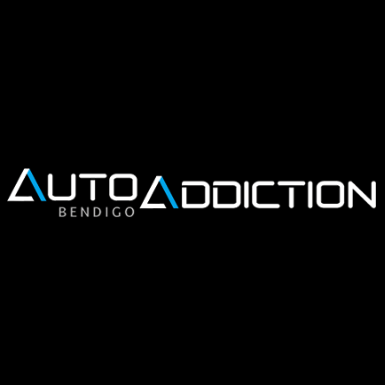 A logo for autoaddiction bendigo on a black background