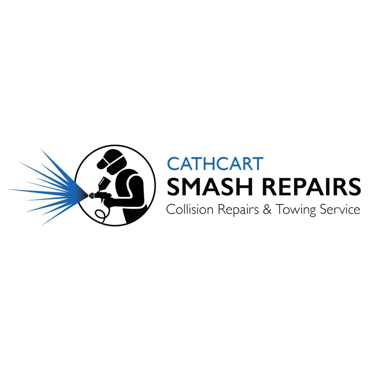 A logo for cathcart smash repairs collision repairs and towing service.