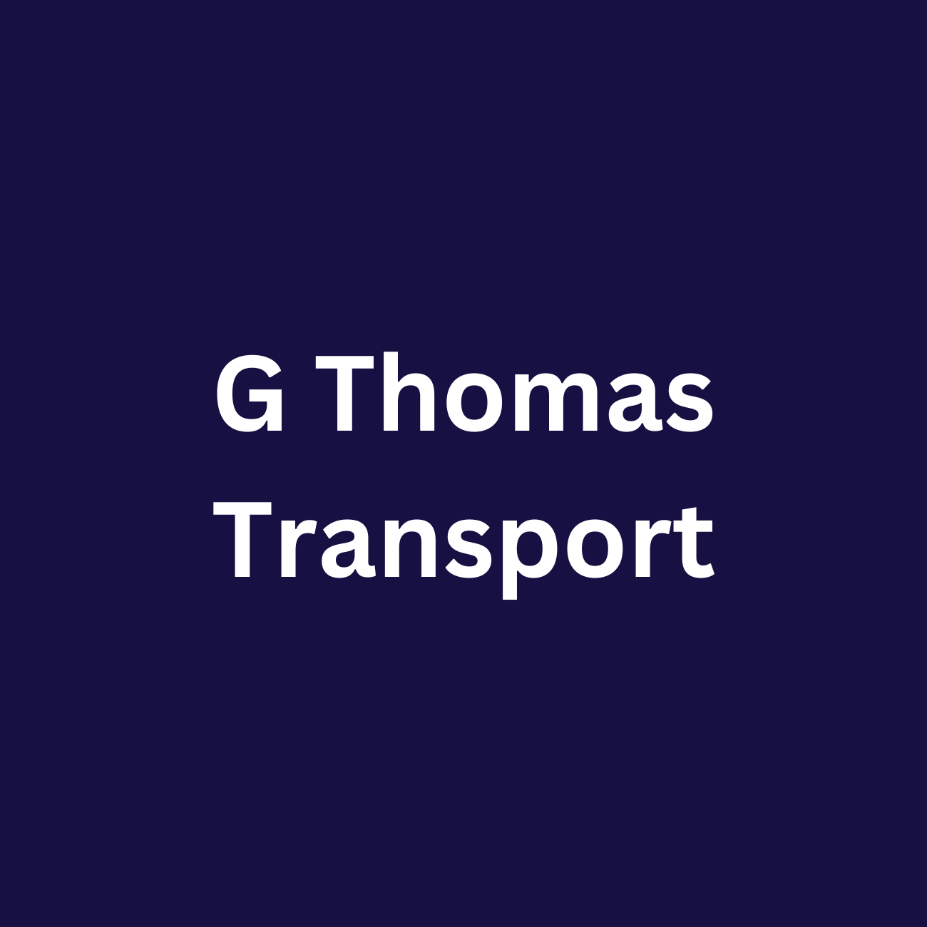 The logo for g thomas transport is on a blue background.