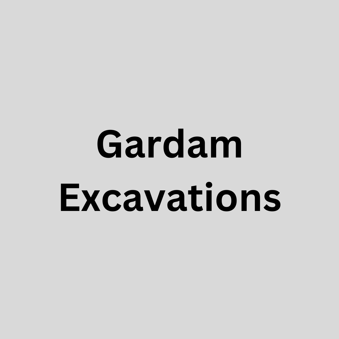 A logo for gardam excavations on a white background.