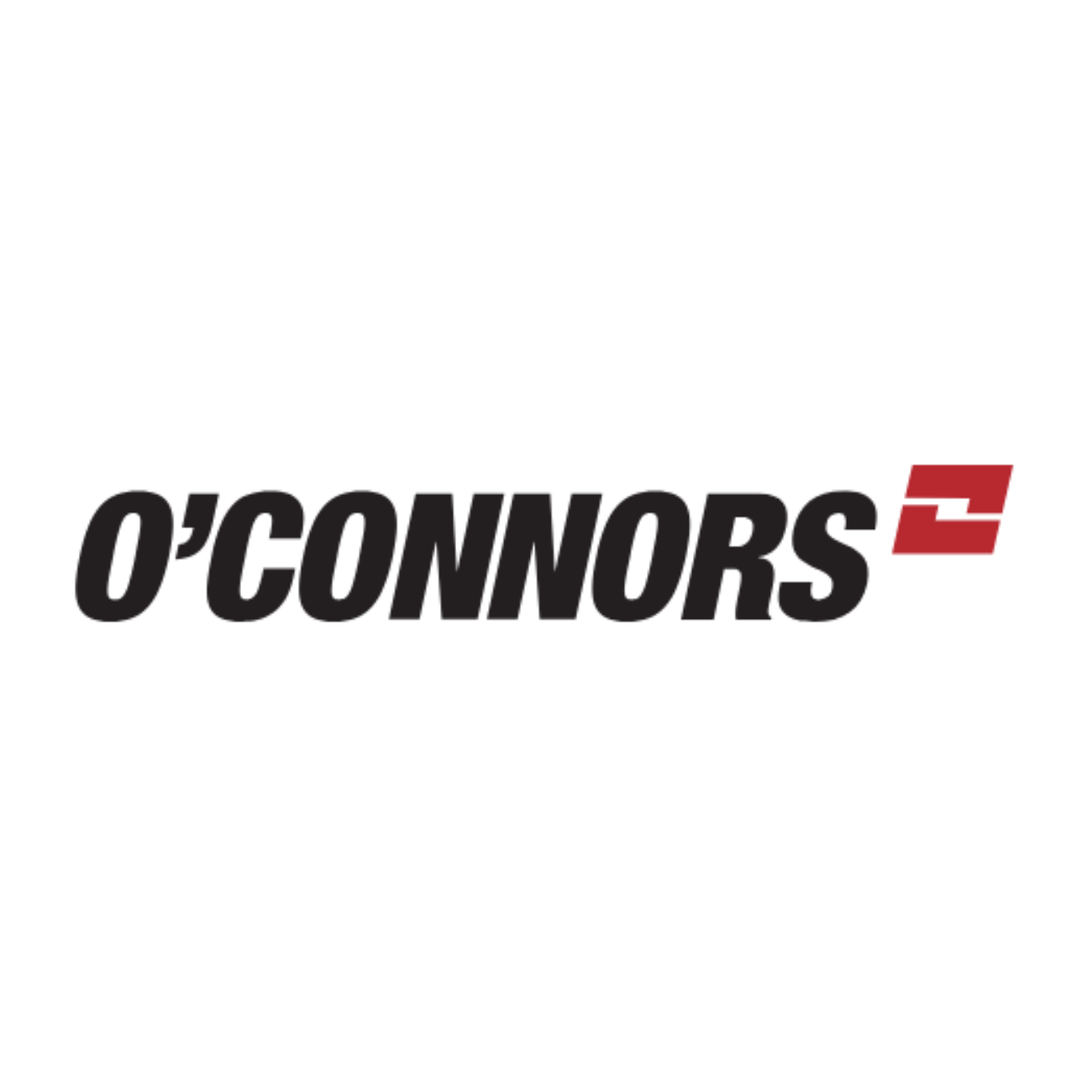 The o'connors logo is black and red on a white background.