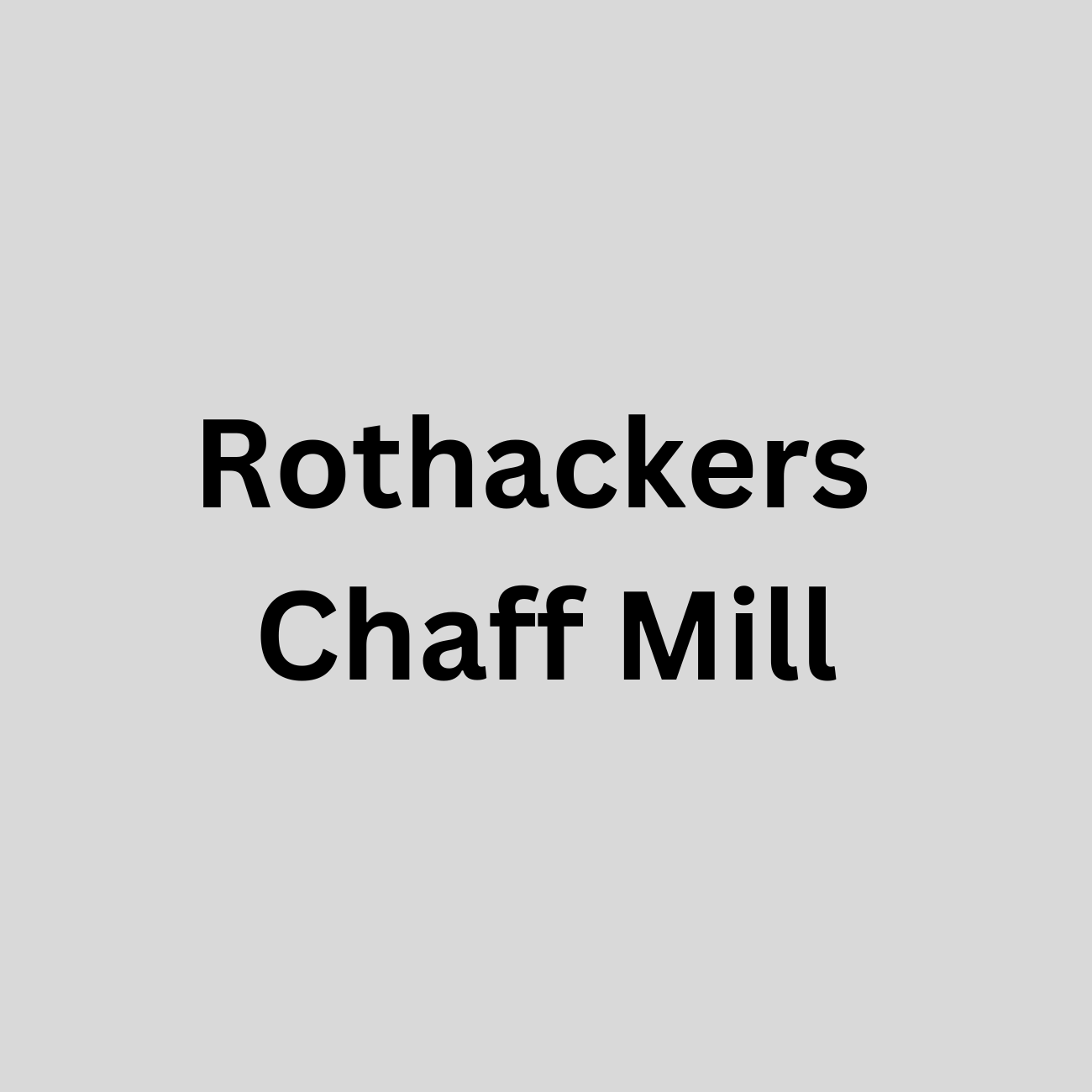 The logo for rothakers chaff mill is on a white background.