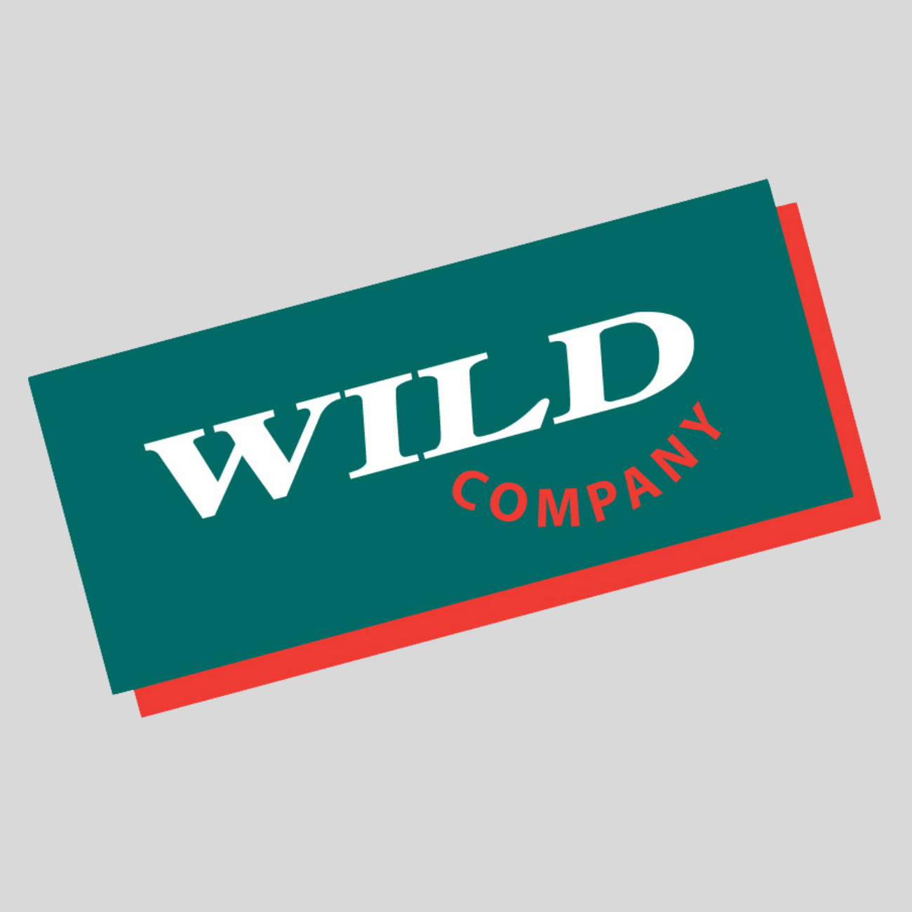 A green and red wild company logo on a gray background